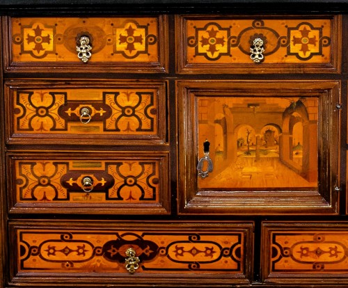 XVIIIe siècle - Cabinet à monnaies Louis XIV - Allemagne Augsbourg début du XVIIIe siècle